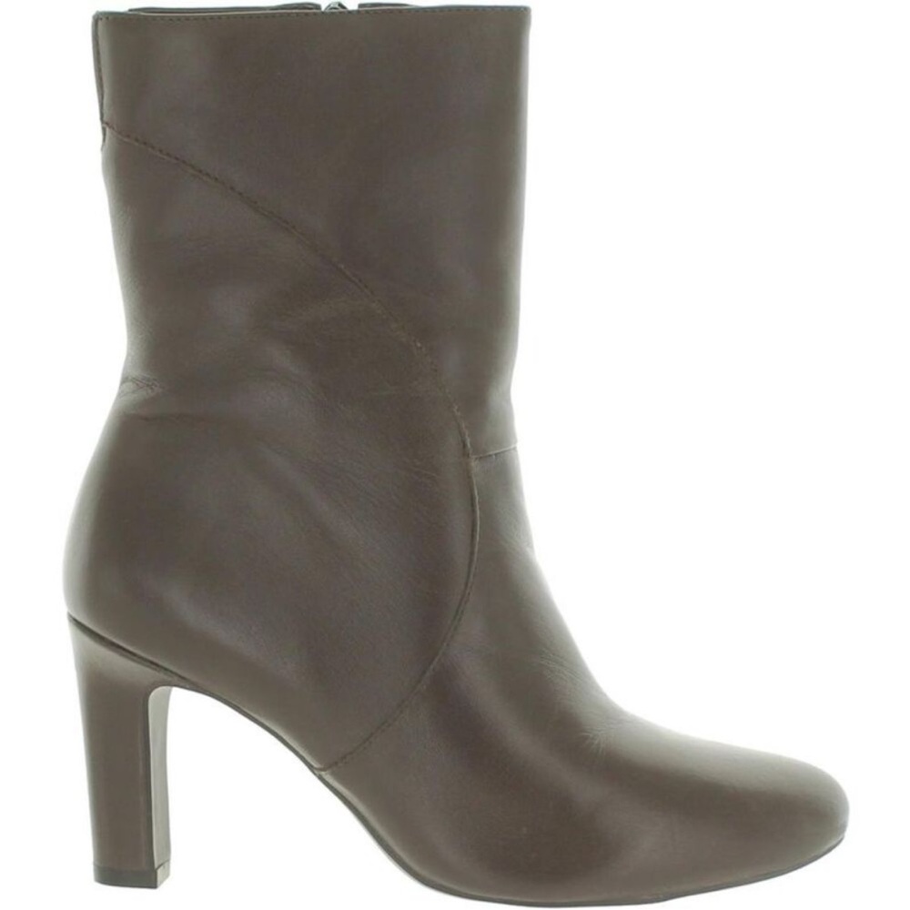 Naturalizer Womens Harlene Mocha Brown Leather Almond Toe Zip Boots Size 11M NWT